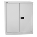 BISLEY Flügeltürschrank, Höhe 1.000 mm, BxT 914 x 400 mm, lichtgrau, Böden lackiert