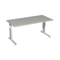 Geramöbel Büro-Schreibtisch Lissabon, C-Fuss-Gestell, BxT 1.600 x 800 mm, lichtgrau