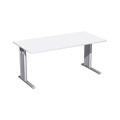 Geramöbel Manuell höhenverstellbarer Schreibtisch Profi, C-Fuss-Gestell, BxT 1.600 x 800 mm, weiss