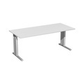 Geramöbel Manuell höhenverstellbarer Schreibtisch Profi, C-Fuss-Gestell, BxT 1.800 x 800 mm, lichtgrau