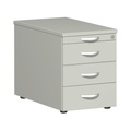 Geramöbel Rollcontainer Lissabon, HxBxT 566 x 800 x 430 mm, 3 Metallschübe, lichtgrau