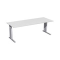 Geramöbel Manuell höhenverstellbarer Schreibtisch Profi, C-Fuss-Gestell, BxT 2.000 x 800 mm, lichtgrau