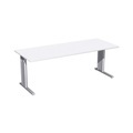 Geramöbel Manuell höhenverstellbarer Schreibtisch Profi, C-Fuss-Gestell, BxT 2.000 x 800 mm, weiss