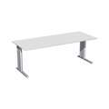 Geramöbel Büro-Schreibtisch Profi, C-Fuss-Gestell, BxT 2.000 x 800 mm, lichtgrau