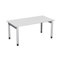 Geramöbel Manuell höhenverstellbarer Schreibtisch Profi, 4-Fuss-Gestell, BxT 1.600 x 800 mm, lichtgrau