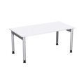 Geramöbel Manuell höhenverstellbarer Schreibtisch Profi, 4-Fuss-Gestell, BxT 1.600 x 800 mm, weiss