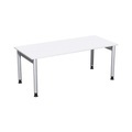 Geramöbel Manuell höhenverstellbarer Schreibtisch Profi, 4-Fuss-Gestell, BxT 1.800 x 800 mm, weiss