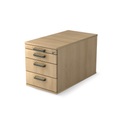 Rollcontainer Solid, 4 Schubladen mit Kunstoff-Griff, Eiche