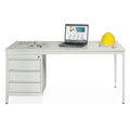 Stahlrohr-Schreibtisch inkl. Schubladenblock, BxT 1.800 x 800 mm