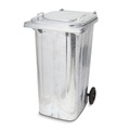 Mülltonne aus verzinktem Stahl, 240 Liter, mit Rollen
