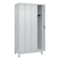 C+P Spind Classic PLUS, Füsse, 4 Abteile, HxBxT 1.950 x 1.000 x 500 mm, lichtgrau, lichtgrau, Zylinderschloss, ohne Mitteltrennwand
