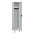 C+P Spind Classic PLUS, Füsse, 1 Abteil, HxBxT 1.950 x 400 x 500 mm, lichtgrau, lichtgrau, für Vorhängeschloss, ohne Mitteltrennwand