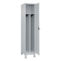 C+P Spind Classic PLUS, Füsse, 1 Abteil, HxBxT 1.950 x 400 x 500 mm, lichtgrau, lichtgrau, für Vorhängeschloss, mit Mitteltrennwand