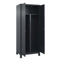 C+P PSA Doppel-Spind Classic PLUS, Füsse, 2 Abteile, HxBxT 1.950 x 800 x 500 mm, anthrazitgrau, anthrazitgrau, Zylinderschloss