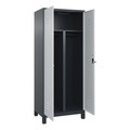 C+P PSA Doppel-Spind Classic PLUS, Füsse, 2 Abteile, HxBxT 1.950 x 800 x 500 mm, anthrazitgrau, lichtgrau, für Vorhängeschloss
