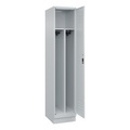 C+P Spind Classic PLUS, Sockel, 1 Abteil, HxBxT 1.950 x 400 x 500 mm, lichtgrau, lichtgrau, Zylinderschloss, mit Mitteltrennwand