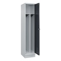 C+P Spind Classic PLUS, Sockel, 1 Abteil, HxBxT 1.950 x 400 x 500 mm, lichtgrau, anthrazitgrau, für Vorhängeschloss, mit Mitteltrennwand