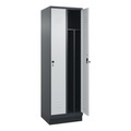C+P Spind Classic PLUS, Sockel, 2 Abteile, HxBxT 1.950 x 600 x 500 mm, anthrazitgrau, lichtgrau, für Vorhängeschloss, mit Mitteltrennwand