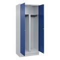 C+P PSA Doppel-Spind Classic PLUS, Sockel, 2 Abteile, HxBxT 1.950 x 800 x 500 mm, lichtgrau, enzianblau, Zylinderschloss