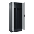 C+P PSA Doppel-Spind Classic PLUS, Sockel, 2 Abteile, HxBxT 1.950 x 800 x 500 mm, anthrazitgrau, lichtgrau, Zylinderschloss