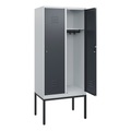 C+P Spind Classic PLUS, Gestell, 2 Abteile, HxBxT 1.950 x 800 x 500 mm, lichtgrau, anthrazitgrau, Zylinderschloss, ohne Mitteltrennwand