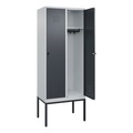 C+P Spind Classic PLUS, Gestell, 2 Abteile, HxBxT 2.120 x 800 x 500 mm, lichtgrau, anthrazitgrau, für Vorhängeschloss, ohne Mitteltrennwand