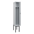 C+P Spind Classic PLUS, Gestell, 1 Abteil, HxBxT 2.120 x 300 x 500 mm, lichtgrau, lichtgrau, Zylinderschloss, mit Mitteltrennwand