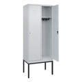 C+P Spind Classic PLUS, Gestell, 2 Abteile, HxBxT 2.120 x 800 x 500 mm, lichtgrau, lichtgrau, Zylinderschloss, ohne Mitteltrennwand