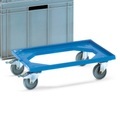 fetra® Eurokastenroller aus Kunststoff, TK 250 kg, BxT 610 x 410 mm