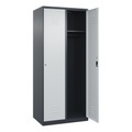 C+P Spind Classic PLUS, 2 Abteile, HxBxT 1.850 x 800 x 500 mm, anthrazitgrau, lichtgrau, Zylinderschloss, ohne Mitteltrennwand