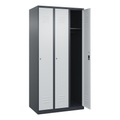 C+P Spind Classic PLUS, 3 Abteile, HxBxT 1.850 x 900 x 500 mm, anthrazitgrau, lichtgrau, Zylinderschloss, ohne Mitteltrennwand