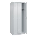 C+P Spind Classic PLUS, 3 Abteile, HxBxT 1.850 x 750 x 500 mm, lichtgrau, lichtgrau, Zylinderschloss, ohne Mitteltrennwand