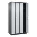 C+P Spind Classic PLUS, 4 Abteile, HxBxT 1.850 x 1.000 x 500 mm, anthrazitgrau, lichtgrau, Zylinderschloss, ohne Mitteltrennwand
