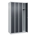 C+P Spind Classic PLUS, 4 Abteile, HxBxT 1.850 x 1.000 x 500 mm, lichtgrau, anthrazitgrau, Zylinderschloss, ohne Mitteltrennwand