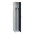 C+P Spind Classic PLUS, 1 Abteil, HxBxT 1.850 x 300 x 500 mm, lichtgrau, anthrazitgrau, Zylinderschloss, mit Mitteltrennwand