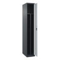 C+P Spind Classic PLUS, 1 Abteil, HxBxT 1.850 x 300 x 500 mm, anthrazitgrau, lichtgrau, Zylinderschloss, mit Mitteltrennwand