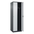 C+P Spind Classic PLUS, 2 Abteile, HxBxT 1.850 x 600 x 500 mm, anthrazitgrau, lichtgrau, Zylinderschloss, mit Mitteltrennwand