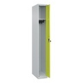 C+P Spind Classic PLUS, 1 Abteil, HxBxT 1.850 x 250 x 500 mm, lichtgrau, clowngrün, für Vorhängeschloss, ohne Mitteltrennwand