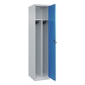 C+P Spind Classic PLUS, 1 Abteil, HxBxT 1.850 x 400 x 500 mm, lichtgrau, lichtblau, für Vorhängeschloss, mit Mitteltrennwand