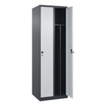 C+P Spind Classic PLUS, 2 Abteile, HxBxT 1.850 x 600 x 500 mm, anthrazitgrau, lichtgrau, für Vorhängeschloss, mit Mitteltrennwand