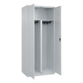 C+P PSA Doppel-Spind Classic PLUS, 2 Abteile, HxBxT 1.850 x 800 x 500 mm, lichtgrau, lichtgrau, Zylinderschloss