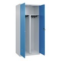 C+P PSA Doppel-Spind Classic PLUS, 2 Abteile, HxBxT 1.850 x 800 x 500 mm, lichtgrau, lichtblau, für Vorhängeschloss