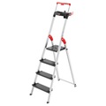 Hailo, Hailo L100 TOPLINE 8050-407 Aluminium Stufen-Stehleiter inkl. Werkzeugablage Arbeitshöhe (max.): 2.85 m Silber, Schwarz,