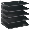 Ablagekorb, DIN A4, Stahl, 5 Fächer, schwarz