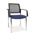 Topstar® Besucherstuhl BtoB 10 mit Netz-Rückenlehne + 4 Fuss Gestell + Armlehne, schwarz
