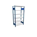 SCHULTE Fachbodenregal, GF, FL 150 kg, enzianblau/lichtgrau, HxBxT 2.000 x 1.000 x 500 mm