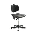 Arbeitsdrehstuhl Premium, PU-Formsitz super-soft, Sitzhöhe 550-740 mm, Bodengleiter, Stahlbasis