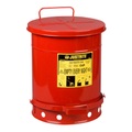 Justrite Werkbank-Sammelbehälter, Fusspedal, rot, 34 Liter