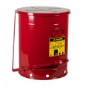 Justrite Werkbank-Sammelbehälter, Fusspedal, rot, 80 Liter