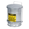 Justrite Werkbank-Sammelbehälter SoundGuard™, Fusspedal, silber, 20 Liter